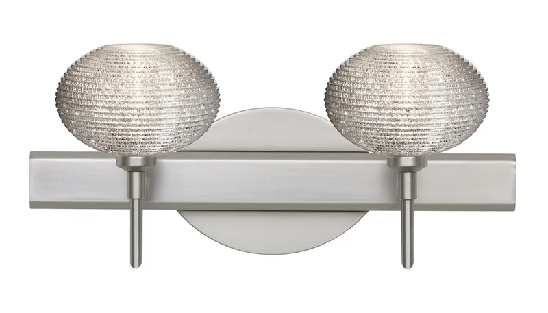 Lasso LED 15 inch Satin Nickel Vanity Lighting Wall Light in Glitter Glass