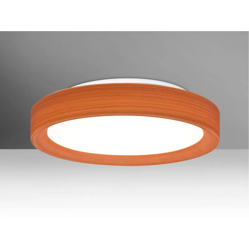 Pella 16 LED 16 inch Flush Mount Ceiling Light in Opal with Cherry Glass
