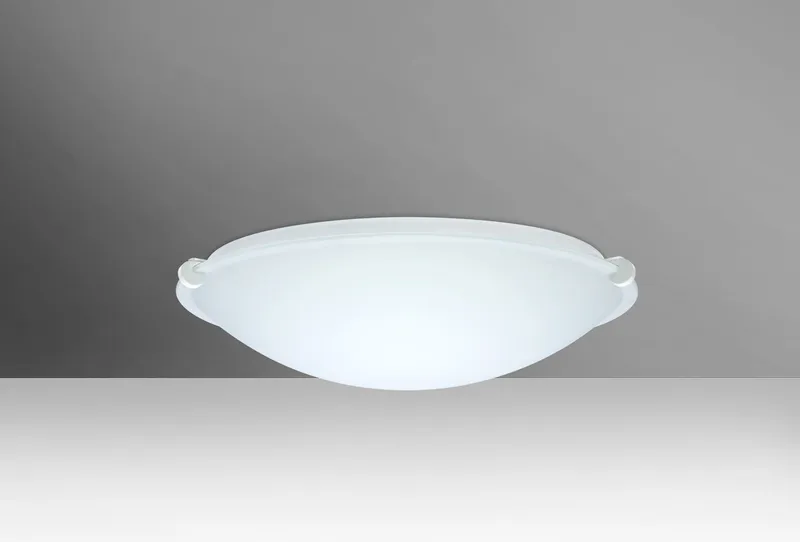 Trio 12 LED 12 inch White Flush Mount Ceiling Light in White Glass
