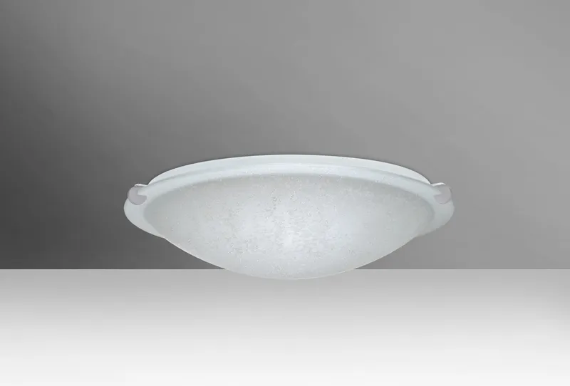 Trio 12 LED 12 inch Satin Nickel Flush Mount Ceiling Light in Stucco Glass