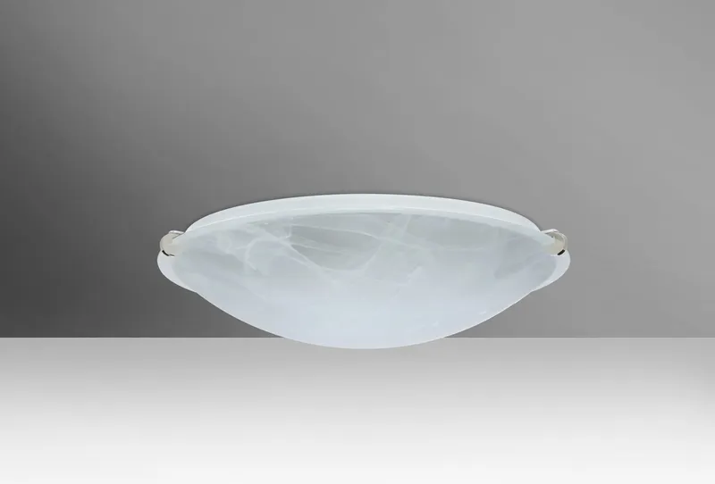 Trio 12 LED 12 inch Polished Nickel Flush Mount Ceiling Light in Marble Glass