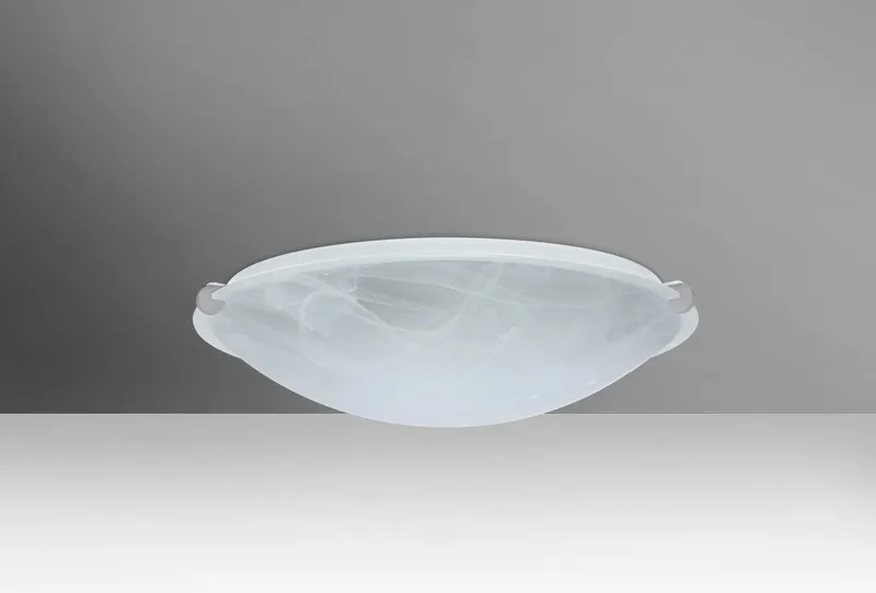 Trio 12 LED 12 inch Satin Nickel Flush Mount Ceiling Light in Marble Glass