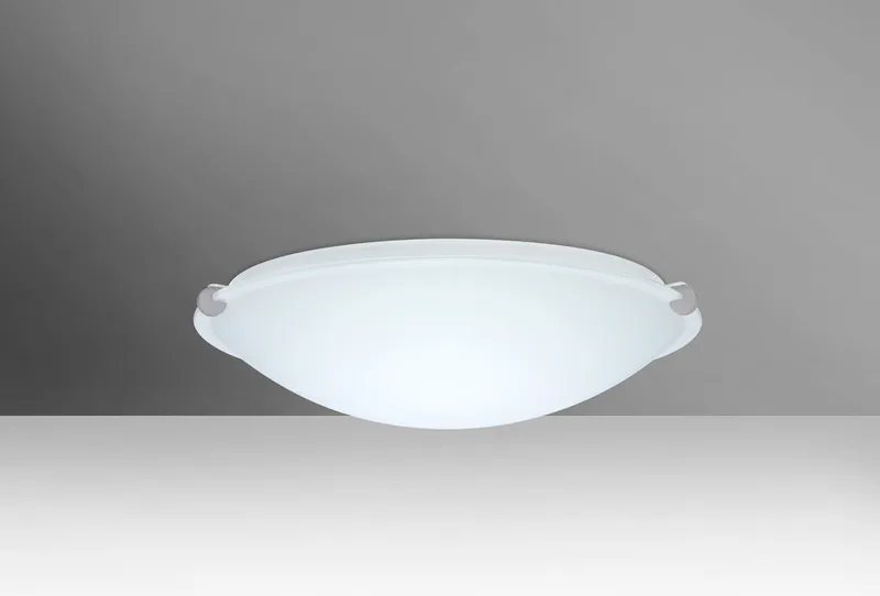 Trio 12 LED 12 inch Satin Nickel Flush Mount Ceiling Light in White Glass