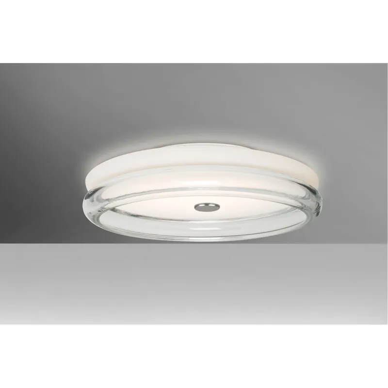 Topper 12 LED 12 inch Flush Mount Ceiling Light in Opal/Clear Glass