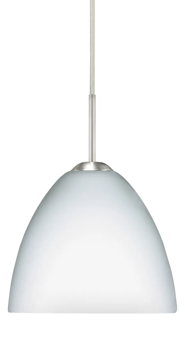 Sasha Ii 1 Light Satin Nickel Pendant Ceiling Light in Incandescent, Opal Matte Glass