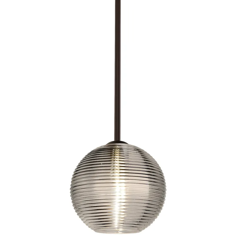 Kristall 8 1 Light Bronze Stem Pendant Ceiling Light in Incandescent, Smoke Glass
