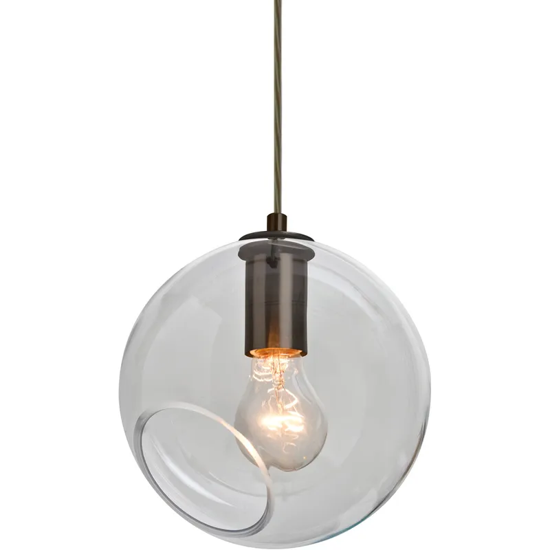 Maestro 1 Light Bronze Pendant Ceiling Light in Clear Glass