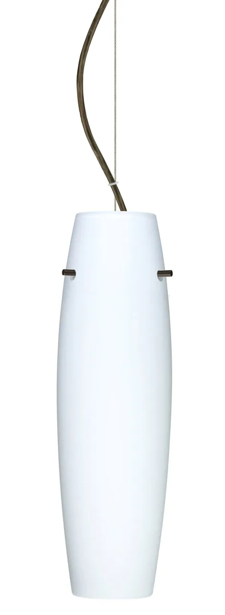 Suzi 1 Light Bronze Pendant Ceiling Light in Incandescent, Opal Matte Glass