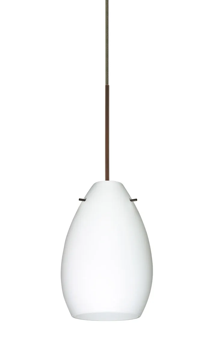 Pera 6 LED Bronze Pendant Ceiling Light in Opal Matte Glass