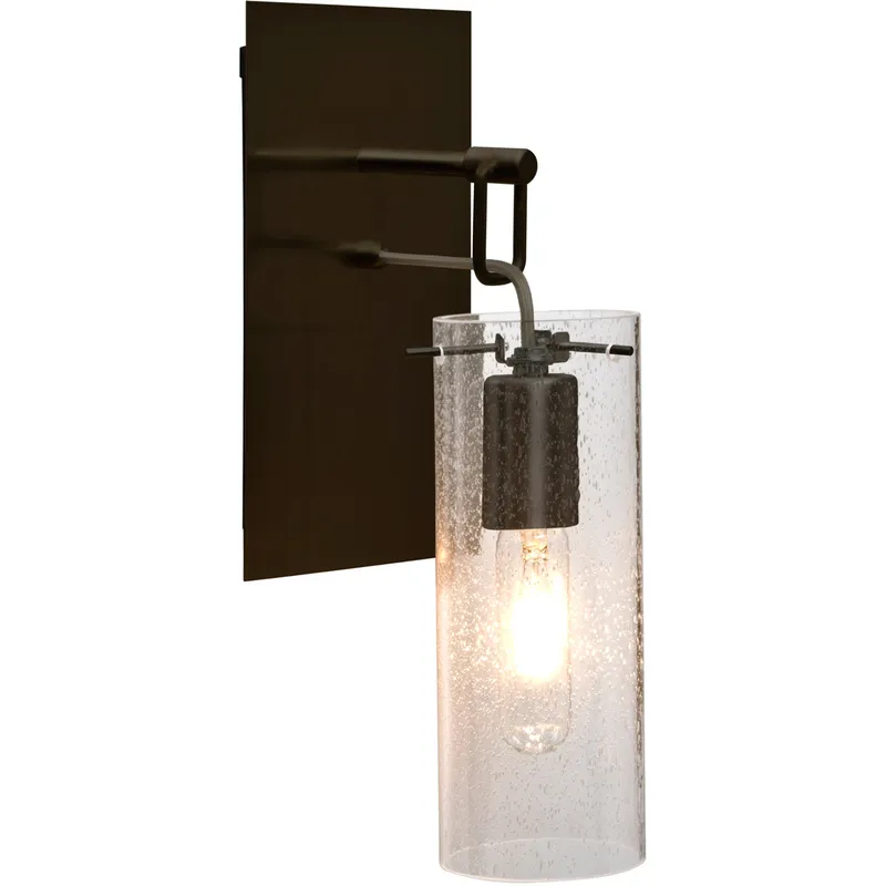 Juni 10 1 Light Bronze Wall Pendant Ceiling Light in Clear Bubble Glass