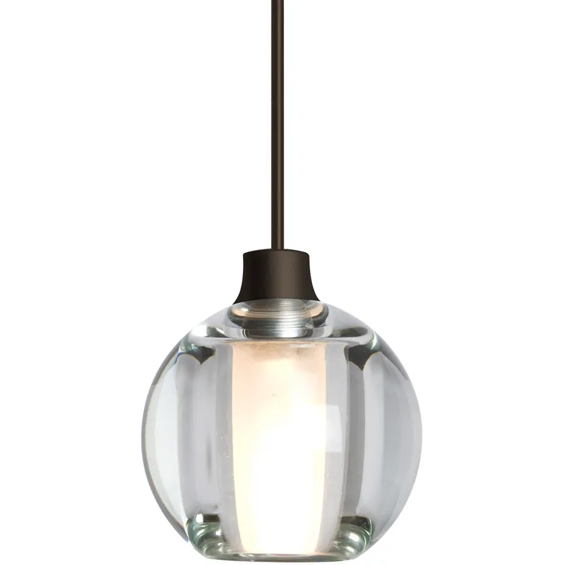 Boca 5 LED Bronze Cord Pendant Ceiling Light in Clear Glass