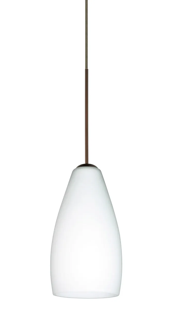 Karli LED Bronze Pendant Ceiling Light in Opal Matte Glass