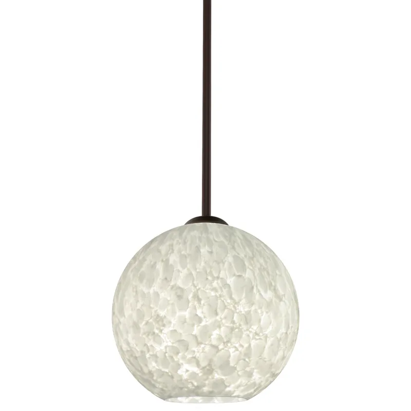 Coco 8 LED Bronze Stem Pendant Ceiling Light in Carrera Glass