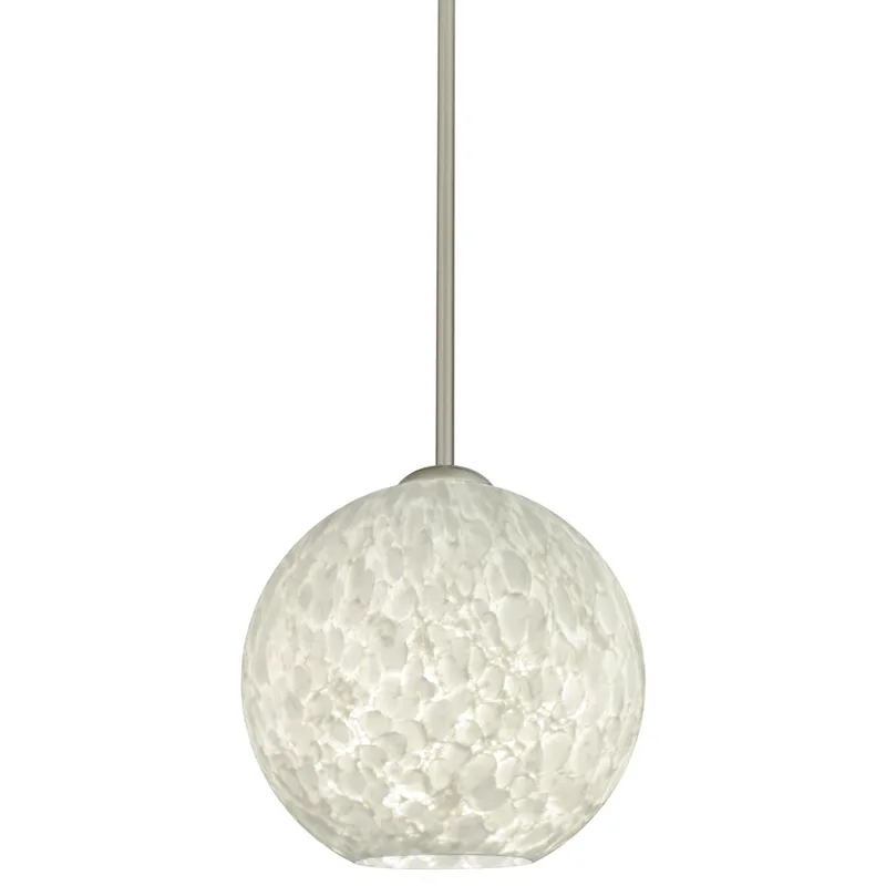 Coco 8 1 Light Satin Nickel Stem Pendant Ceiling Light in Incandescent, Carrera Glass