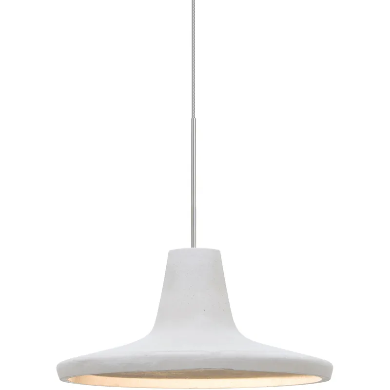 Modus LED Satin Nickel Cord Pendant Ceiling Light in White Glass