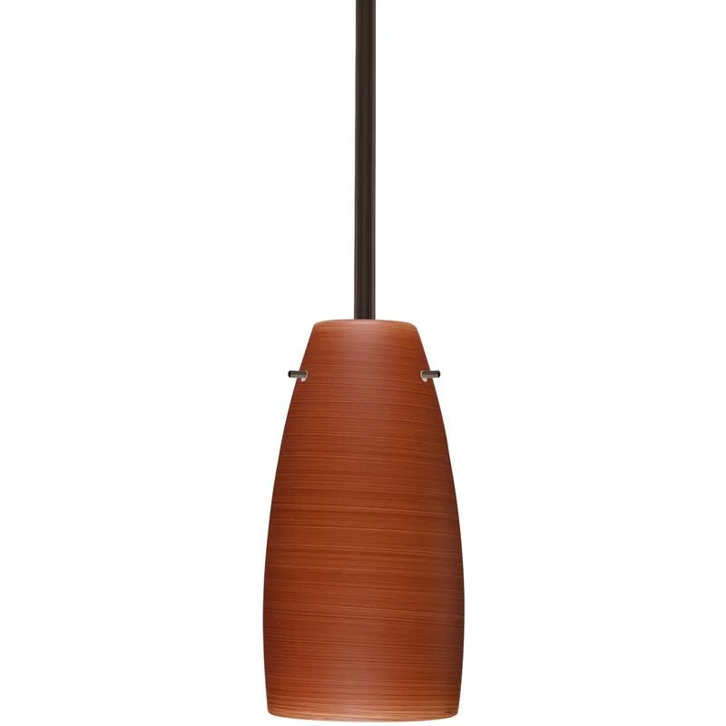 Tao 10 LED Bronze Stem Pendant Ceiling Light in Cherry Glass