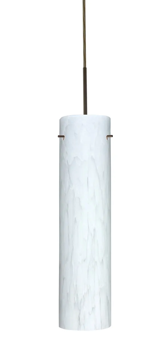 Stilo 16 LED 4 inch Bronze Pendant Ceiling Light in Carrera Glass