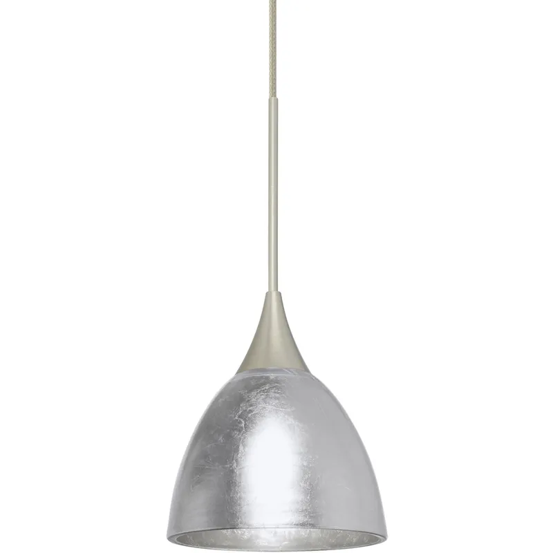 Divi 1 Light Satin Nickel Cord Pendant Ceiling Light