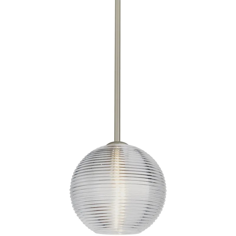 Kristall 8 1 Light Satin Nickel Stem Pendant Ceiling Light in Incandescent, Clear Glass