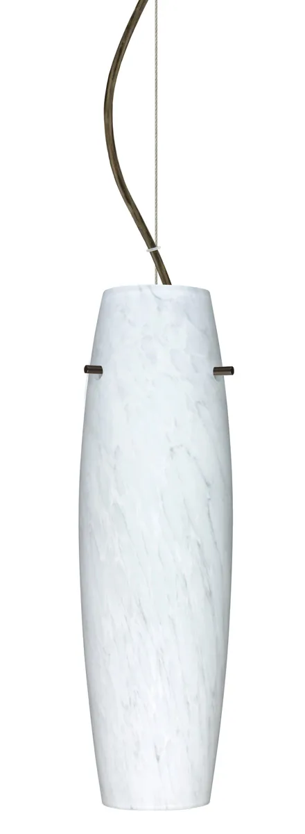 Suzi LED Bronze Pendant Ceiling Light in Carrera Glass