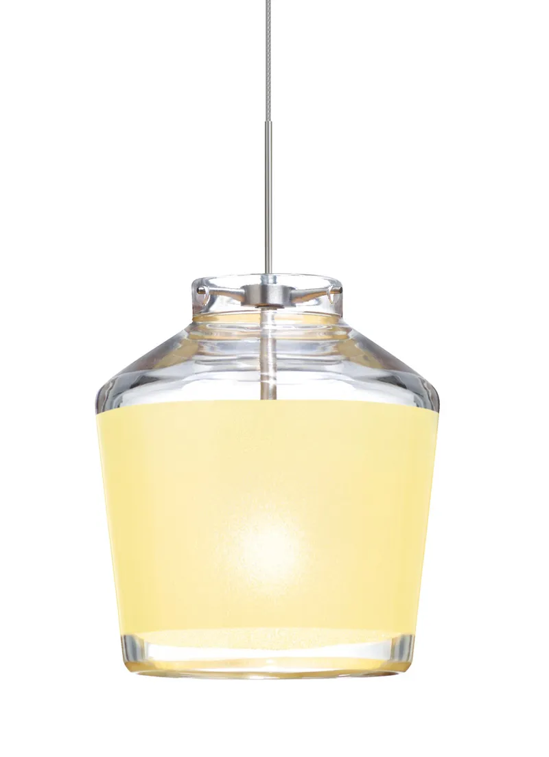 Pica 6 1 Light Satin Nickel Pendant Ceiling Light in Halogen, Creme Sand Glass