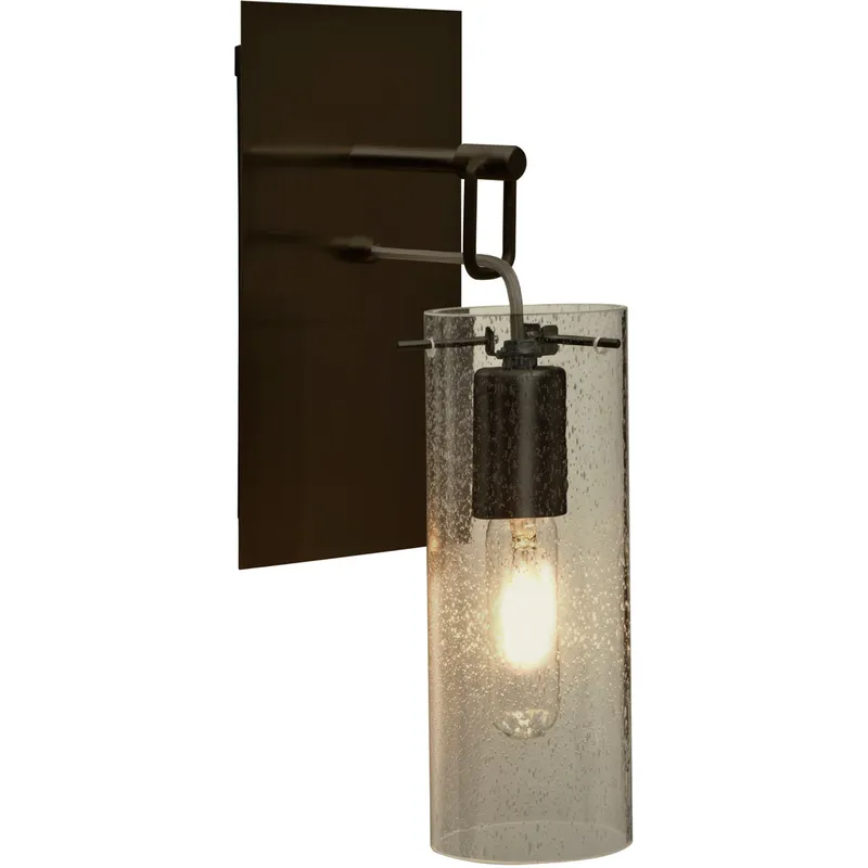 Juni 10 1 Light Bronze Wall Pendant Ceiling Light in Latte Bubble Glass