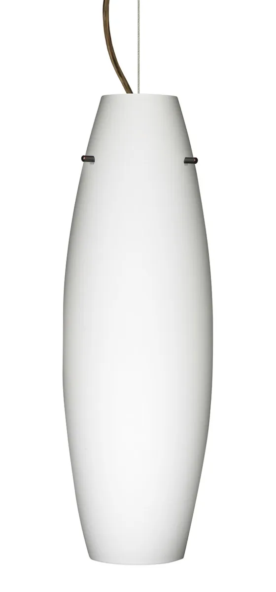Tara LED Bronze Pendant Ceiling Light in Opal Matte Glass