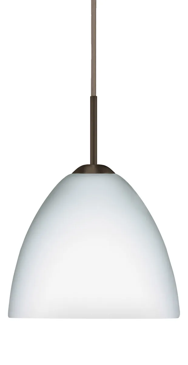 Sasha Ii 1 Light Bronze Pendant Ceiling Light in Incandescent, Opal Matte Glass