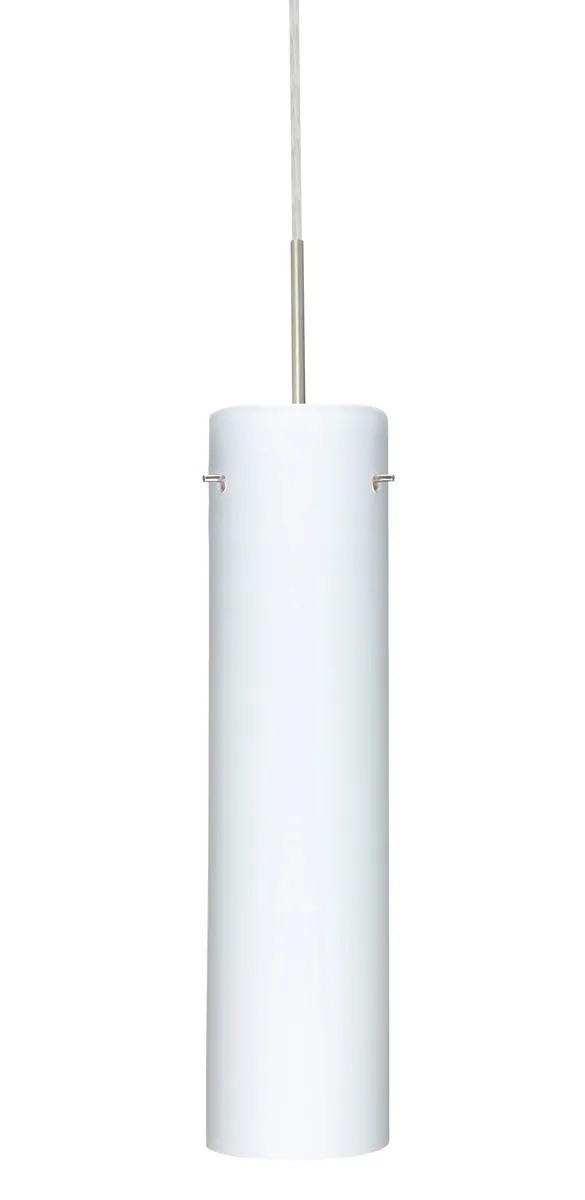 Stilo 16 1 Light Satin Nickel Pendant Ceiling Light in Incandescent, Opal Matte Glass