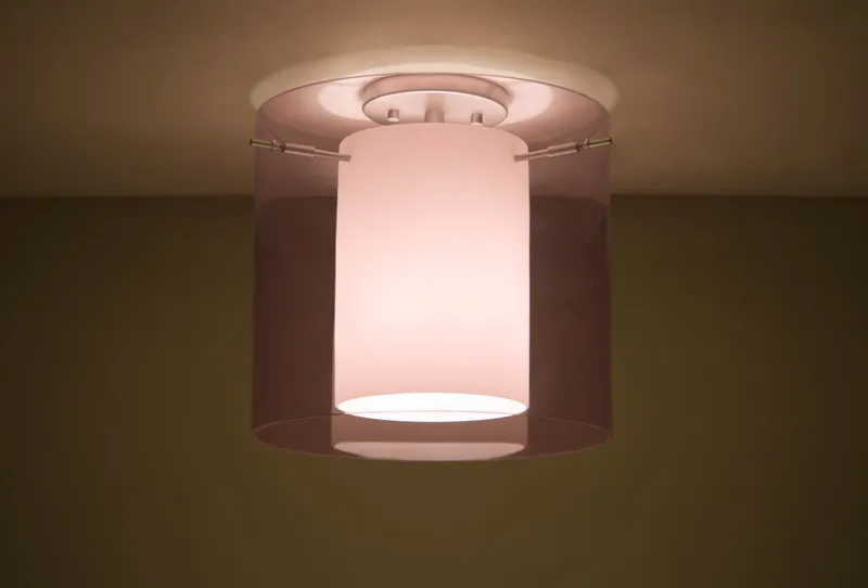 Pahu 12 LED 11.75 inch Satin Nickel Semi-Flush Mount Ceiling Light in Transparent Amethyst/Opal Glass