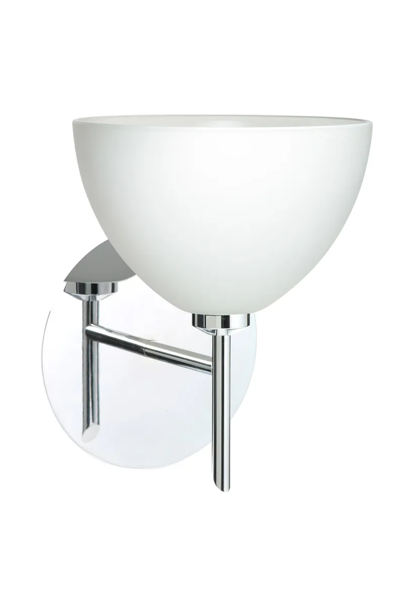 Brella LED 6 inch Chrome Mini Sconce Wall Light in White Glass