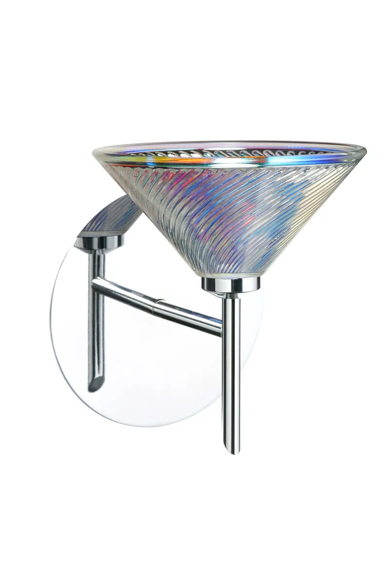 Kona 1 Light 6 inch Chrome Mini Sconce Wall Light in Halogen