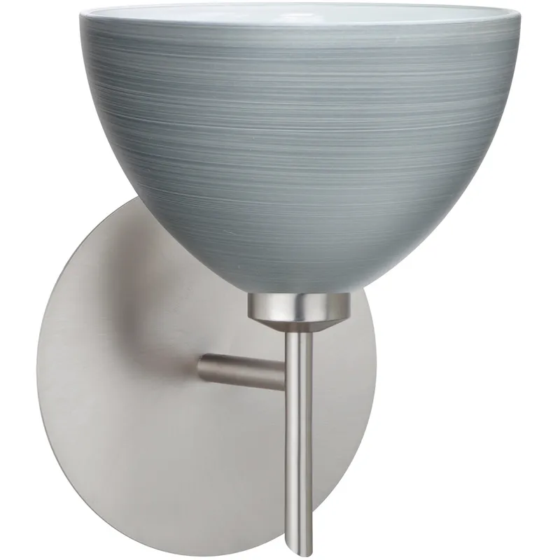 Brella LED 6 inch Satin Nickel Mini Sconce Wall Light in Titan Glass