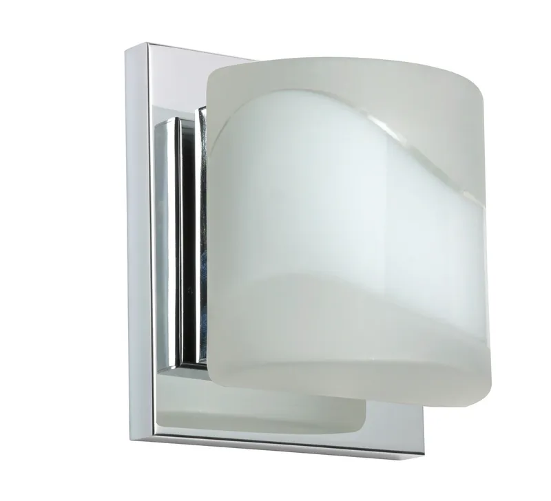 Paolo LED 5 inch Chrome ADA Mini Sconce Wall Light in Opal Frost Glass