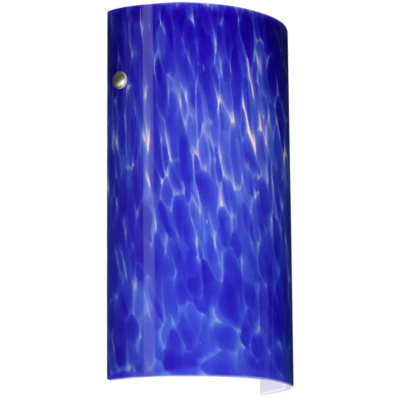Tamburo 7 1 Light 7 inch Polished Nickel ADA Wall Sconce Wall Light in Incandescent, Blue Cloud Glass