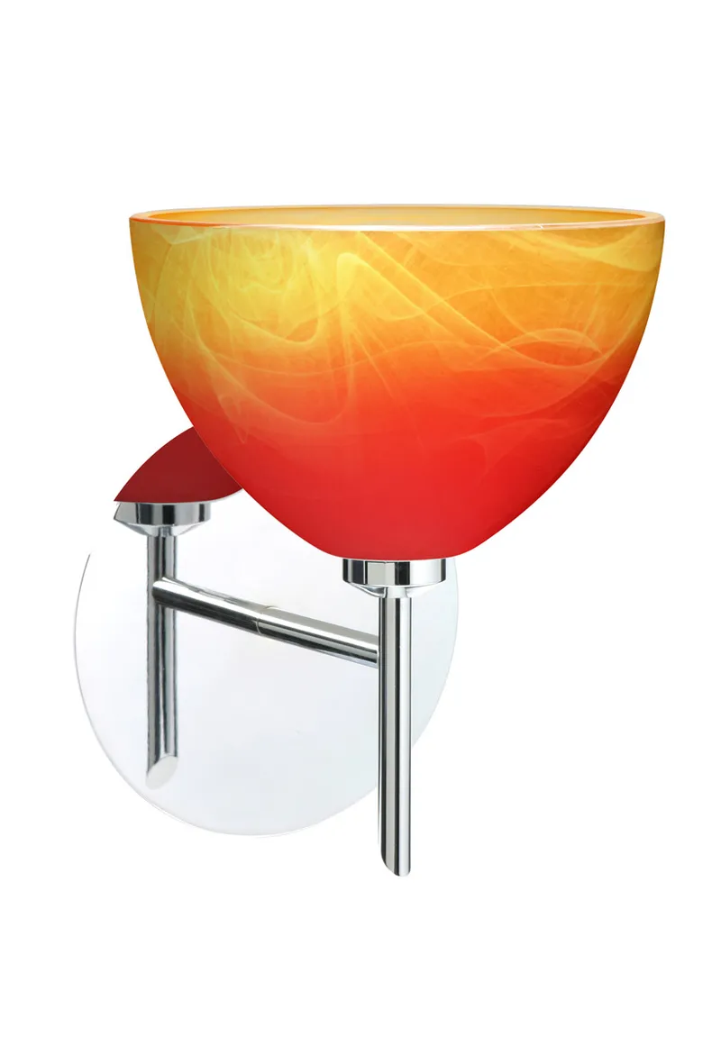 Brella LED 6 inch Chrome Mini Sconce Wall Light in Solare Glass