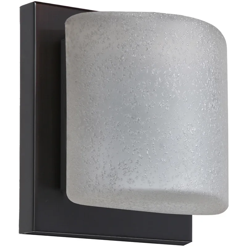 Paolo 1 Light 5 inch Bronze ADA Mini Sconce Wall Light in Halogen, Stucco Glass