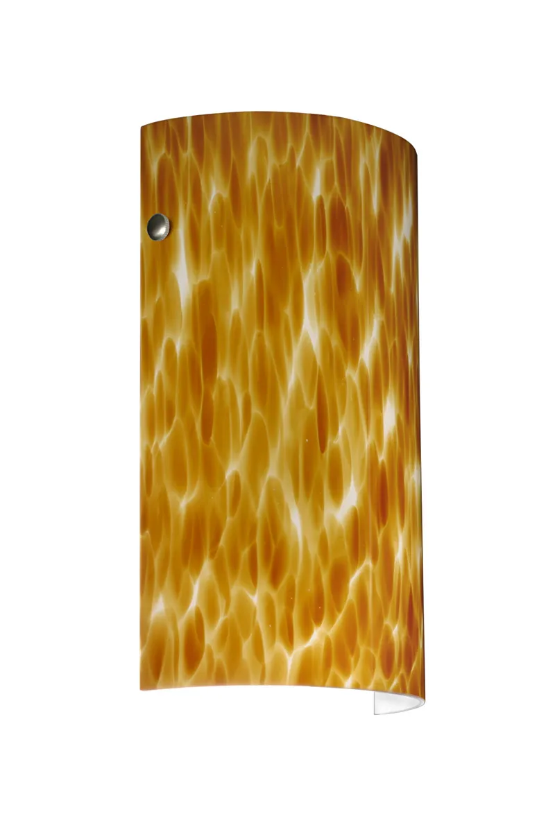 Tamburo 7 1 Light 7 inch Satin Nickel ADA Wall Sconce Wall Light in Incandescent, Amber Cloud Glass