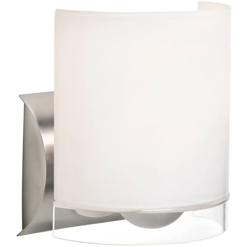 Celtic 1 Light 6 inch Satin Nickel Wall Sconce Wall Light in Incandescent, Opal Glossy/Clear Glass