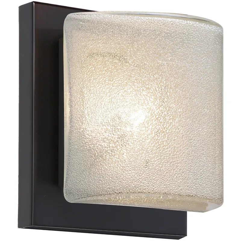 Paolo 1 Light 5 inch Bronze ADA Mini Sconce Wall Light in Halogen, Glitter Glass