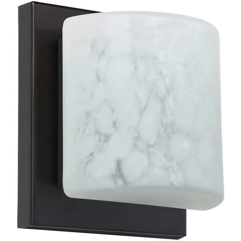 Paolo 1 Light 5 inch Bronze ADA Mini Sconce Wall Light in Halogen, Carrera Glass