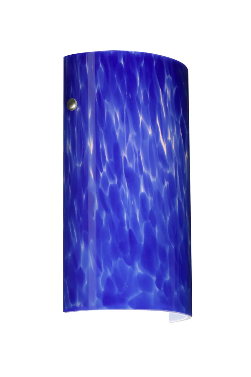 Tamburo 7 1 Light 7 inch Satin Nickel ADA Wall Sconce Wall Light in Incandescent, Blue Cloud Glass