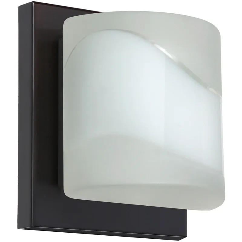 Paolo 1 Light 5 inch Bronze ADA Mini Sconce Wall Light in Halogen, Opal Frost Glass