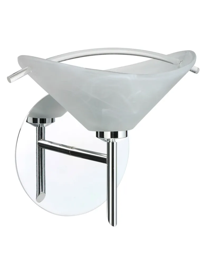 Hoppi LED 8 inch Chrome Mini Sconce Wall Light in Marble/Clear Glass
