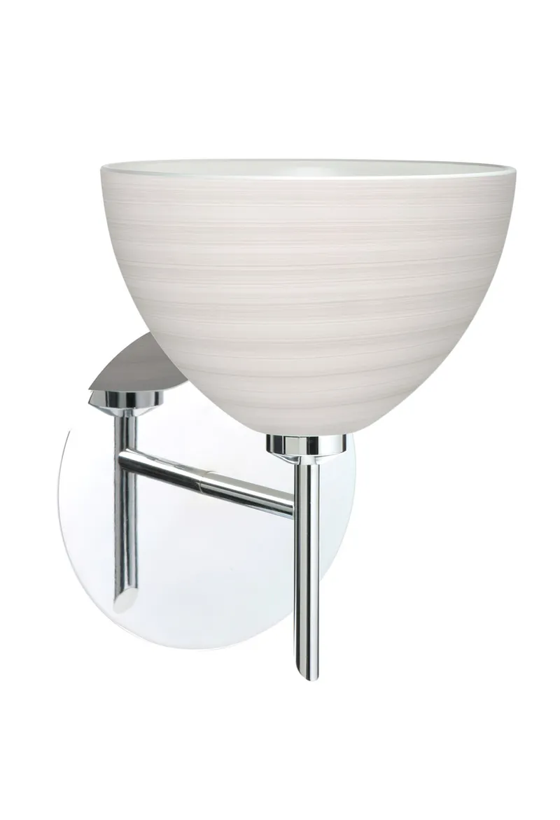 Brella LED 6 inch Chrome Mini Sconce Wall Light in Chalk Glass