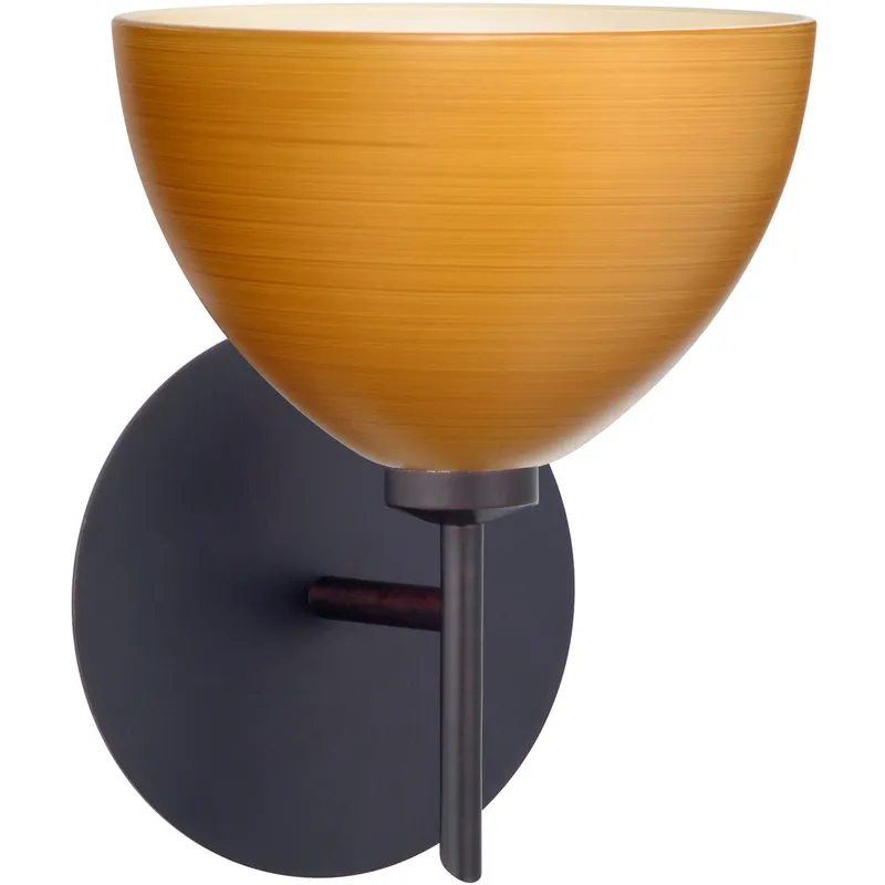 Brella 1 Light 6 inch Bronze Mini Sconce Wall Light in Halogen, Oak Glass