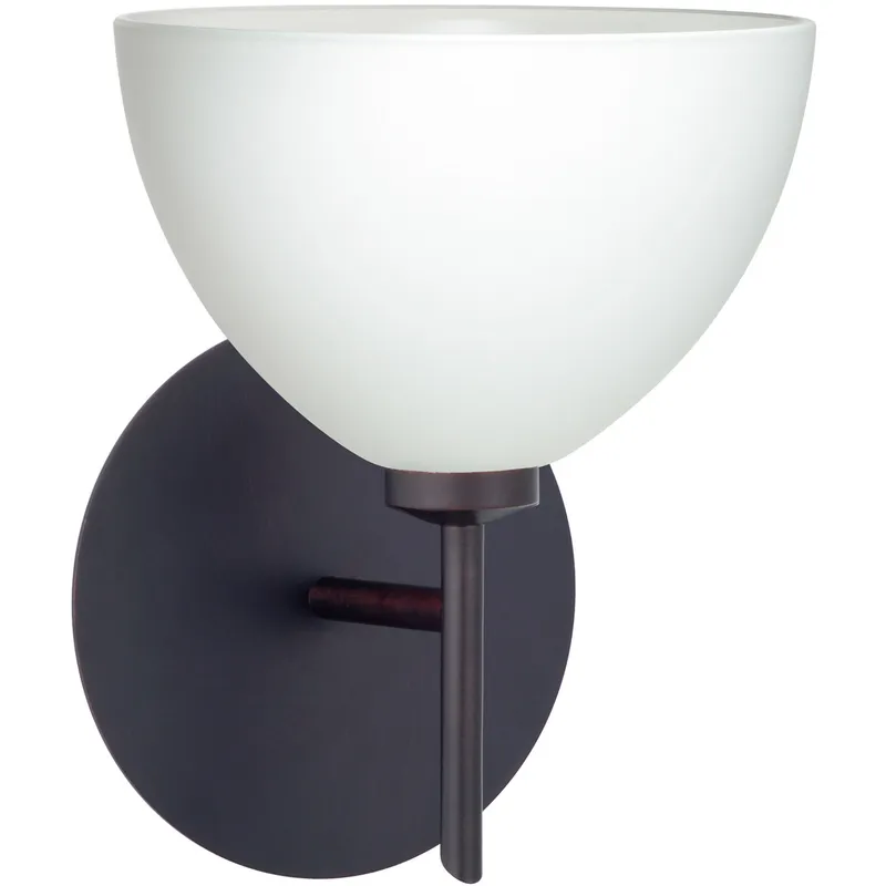 Brella 1 Light 6 inch Bronze Mini Sconce Wall Light in Halogen, White Glass