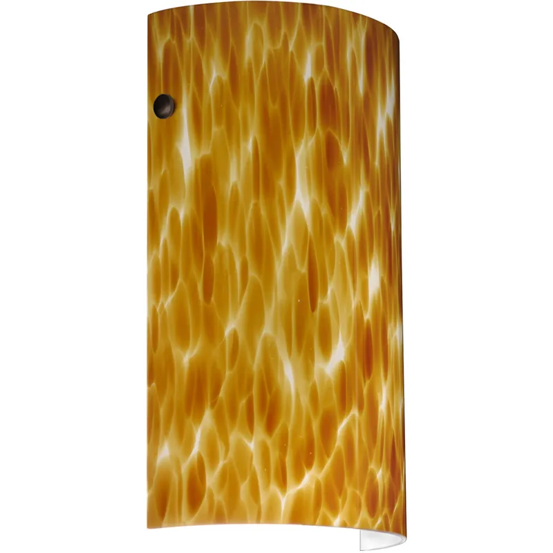 Tamburo 7 LED 7 inch Bronze ADA Wall Sconce Wall Light in Amber Cloud Glass