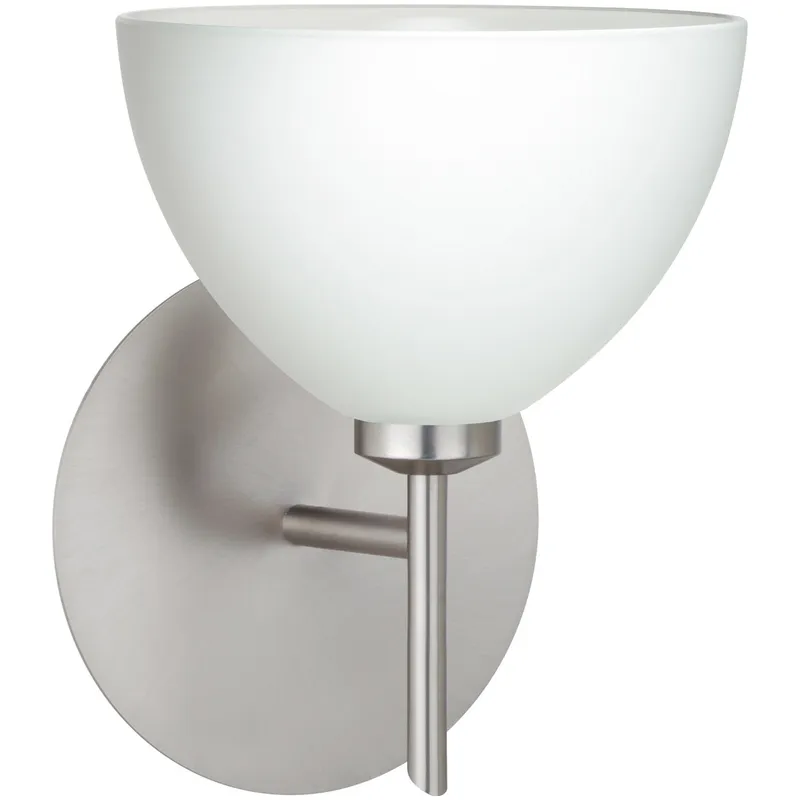 Brella 1 Light 6 inch Satin Nickel Mini Sconce Wall Light in Halogen, White Glass