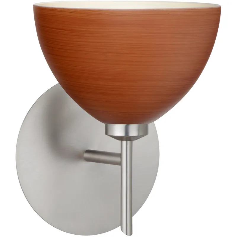 Brella LED 6 inch Satin Nickel Mini Sconce Wall Light in Cherry Glass